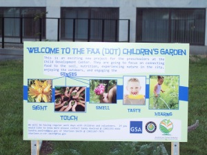 Sign at the children's garden